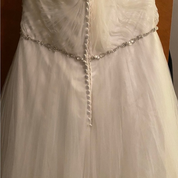 Elegant White Wedding Dress with Beaded Detail